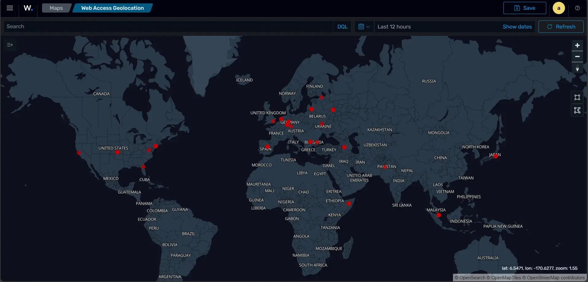 Wazuh global threat map